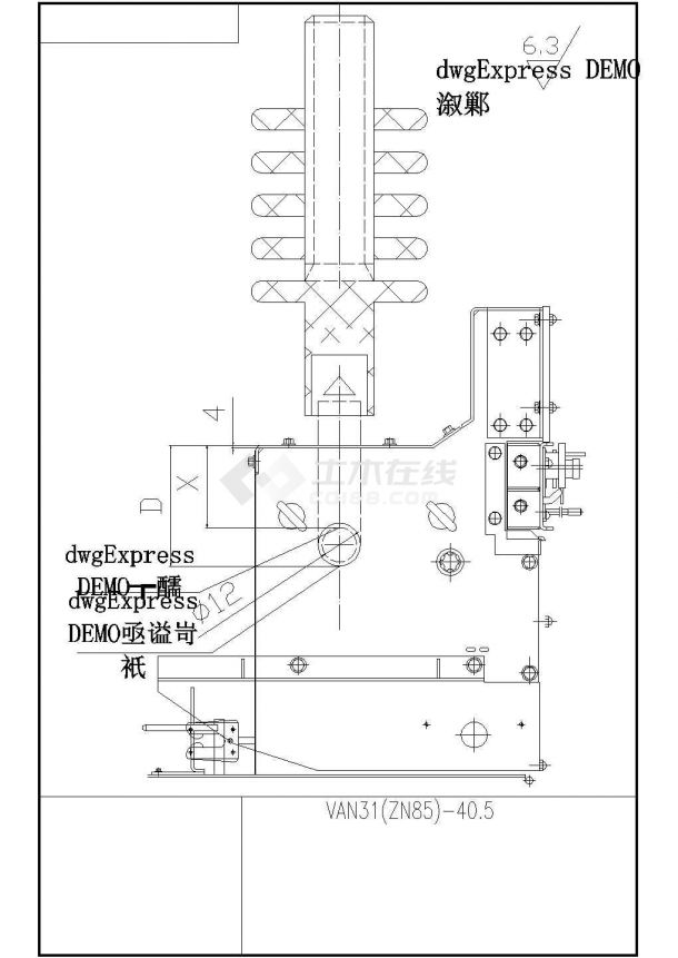 某断路器原理CAD设计详细构造图纸-图一