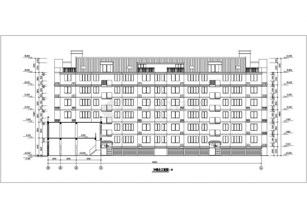 合肥市某小区6层砖混结构商住楼建筑设计CAD图纸（首层为商用/含阁楼）-图一