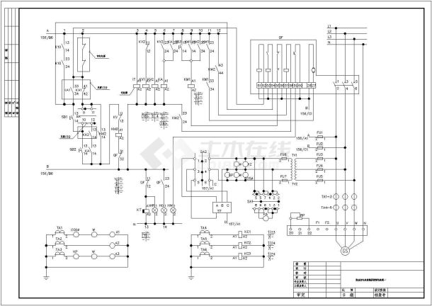 某柴油发电机控制屏控制CAD设计电路图-图一