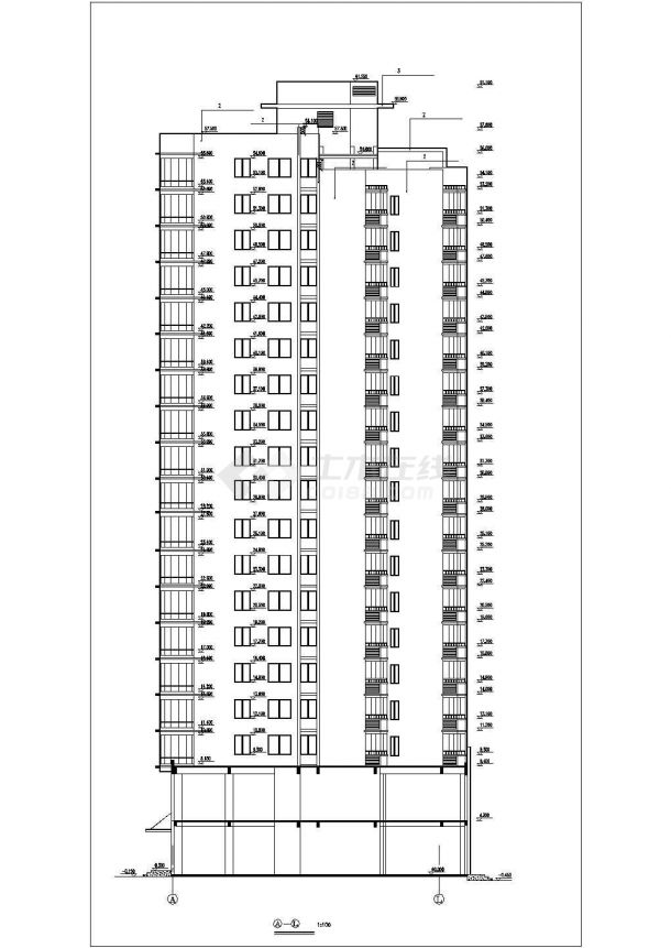 西安市某街道18层框架结构公寓住宅楼全套建筑设计CAD图纸（含跃层）-图一