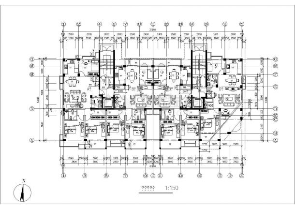 南京市某居住区7900平17层框架结构住宅楼建筑设计CAD图纸（含总图）-图一