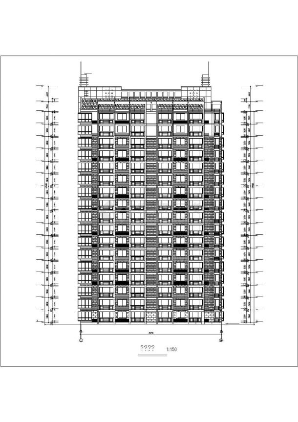 南京市某居住区7900平17层框架结构住宅楼建筑设计CAD图纸（含总图）-图二