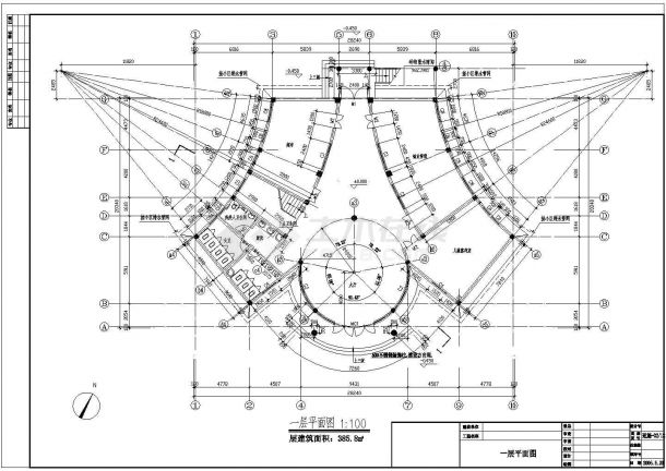 [湖南]某小区多层框架结构商务会所建筑施工图-图一