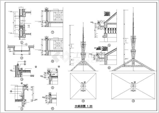 北京某小区高层住宅楼建筑大样施工设计CAD图纸-图二