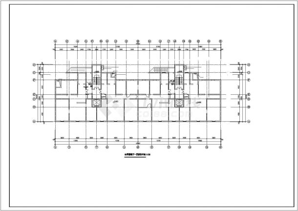 镇江市某小区地下2层人防停车库平面设计CAD图纸（双段式）-图二