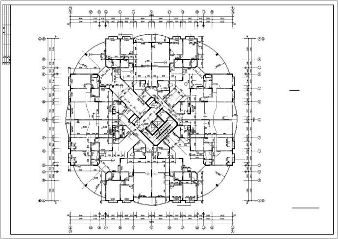 贵阳市某小区19层框混结构住宅楼平面设计CAD图纸（含机房层）_图1