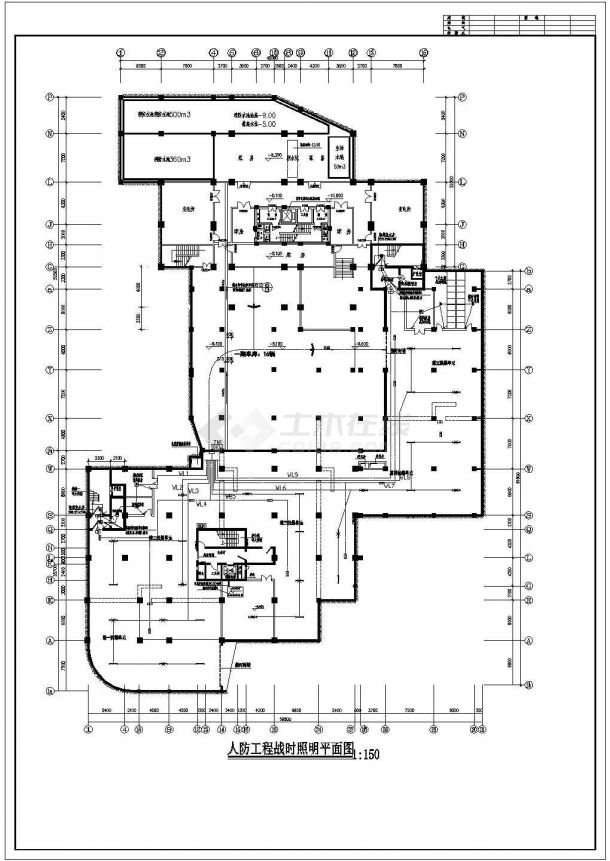 某地下车库人防工程电气CAD详细施工图-图一