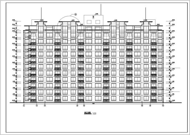 上海某小区8000平米11层框架结构住宅楼全套建筑设计CAD图纸-图一
