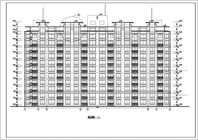 上海某小区8000平米11层框架结构住宅楼全套建筑设计CAD图纸_图1