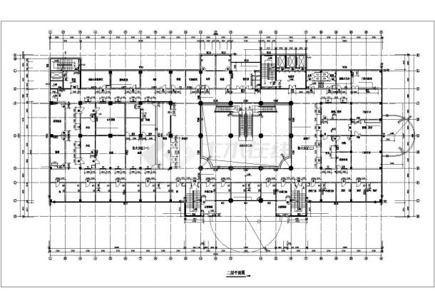 泗洪中心医院框架剪力墙结构综合楼全套施工cad图，共四十五张-图一