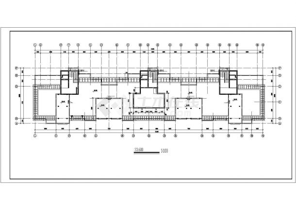 十一层剪力墙结构小区住宅大楼全套建筑施工cad图，共十二张-图二