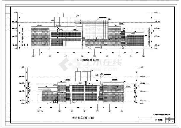 某二层框架结构会所设计cad全套建施图（含高清效果图）-图一