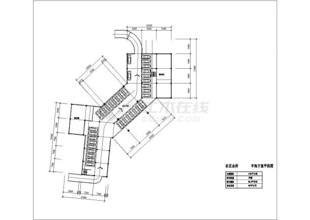 某三层社区会所设计cad建筑平面图（甲级院设计，含每层经济指标）-图一