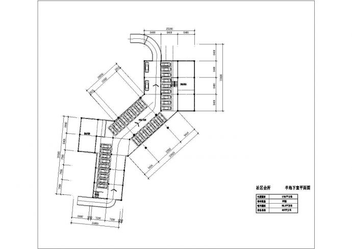 某三层社区会所设计cad建筑平面图（甲级院设计，含每层经济指标）_图1