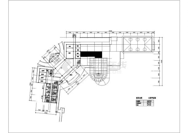 某三层社区会所设计cad建筑平面图（甲级院设计，含每层经济指标）-图二
