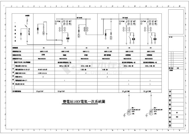 某10KV电气一次CAD大样设计系统图-图一