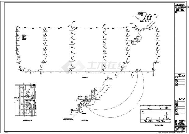给排水设计_某地8层办公楼给排水喷淋平面图系统CAD图-图一
