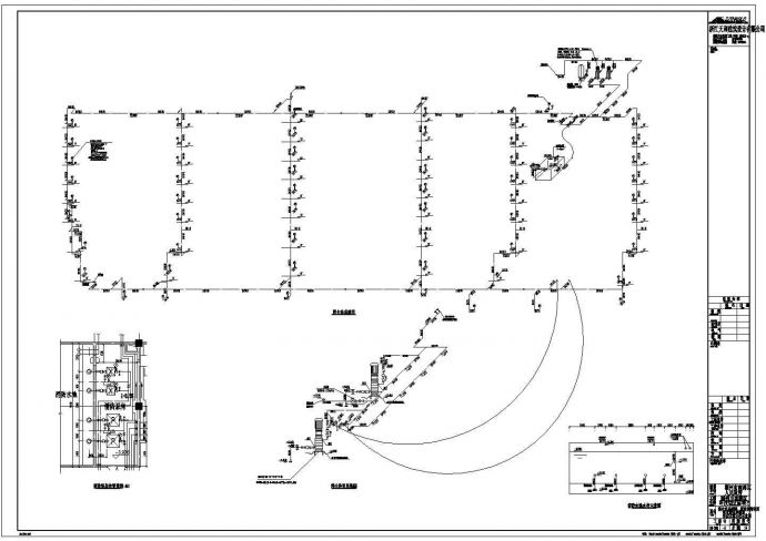 给排水设计_某地8层办公楼给排水喷淋平面图系统CAD图_图1