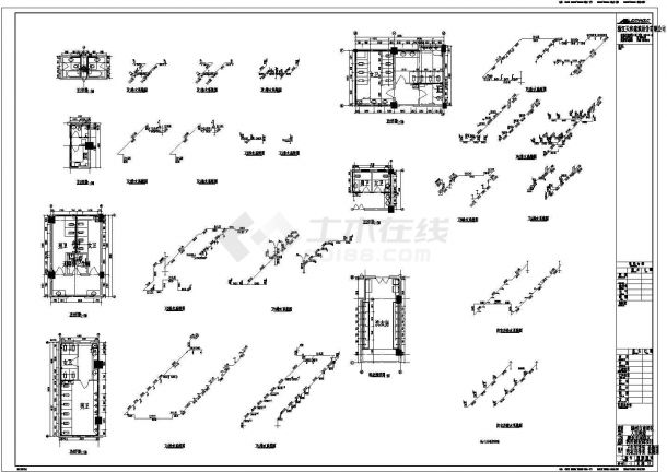 给排水设计_某地8层办公楼给排水喷淋平面图系统CAD图-图二