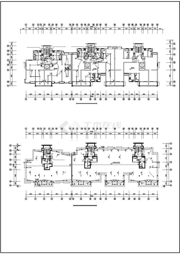 某十二层住宅电气施工cad图(含照明配电系统图，共十一张)-图一