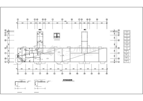 某城市小区十二层结构建筑设计施工方案CAD图纸-图二