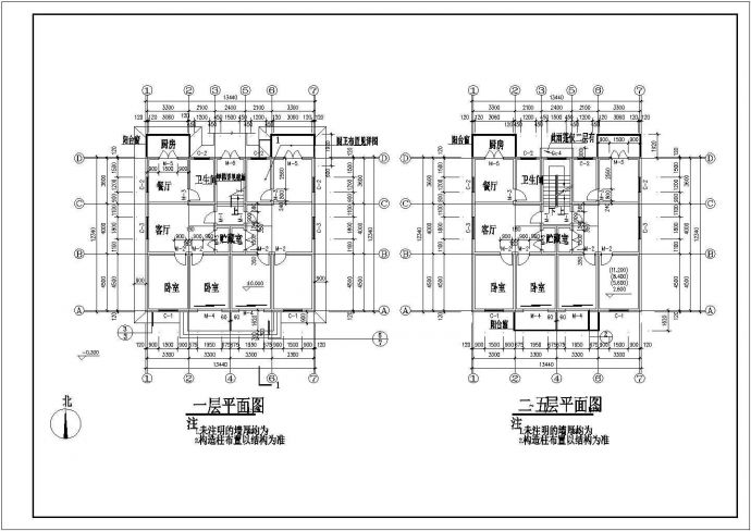 【杭州】某精品花园小区多层住宅楼全套建筑施工设计cad图纸_图1