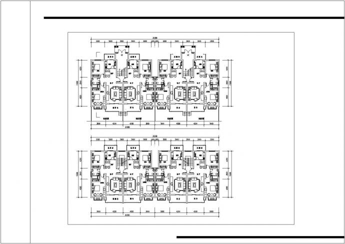 某小区1900平米4层框混结构住宅楼建筑设计CAD图纸（1层4户）_图1