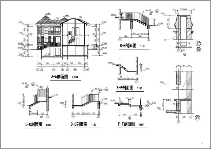 某经典欧洲风格私人别墅住宅建筑设计施工方案CAD图纸_图1
