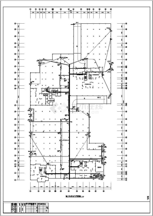 [日照]某小区地下车库建筑结构水暖电施工设计全套图-图一