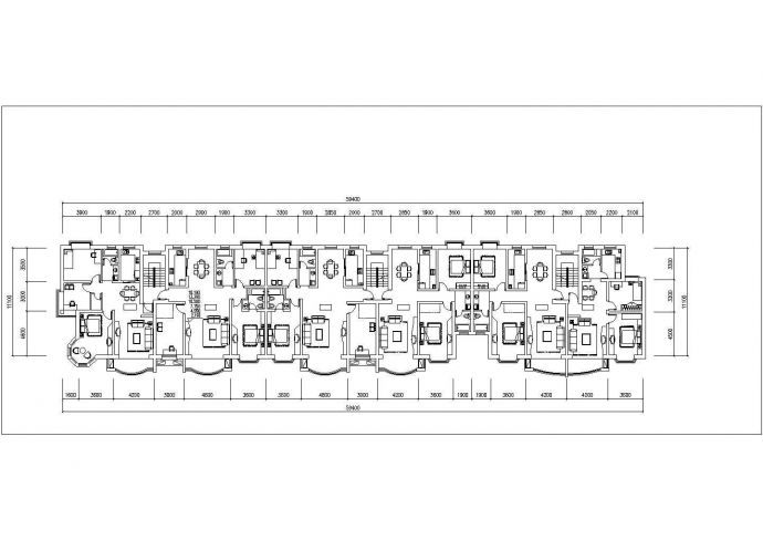 4100平米6+1层框混结构住宅楼平立剖面设计CAD图纸（含阁楼层）_图1