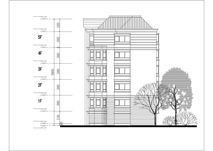 攀枝花市某小区3200平米6层框混结构住宅楼平立剖面设计CAD图纸_图1