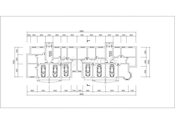 厦门市某小区2500平米左右6层混合结构住宅楼平立剖面设计CAD图纸-图一