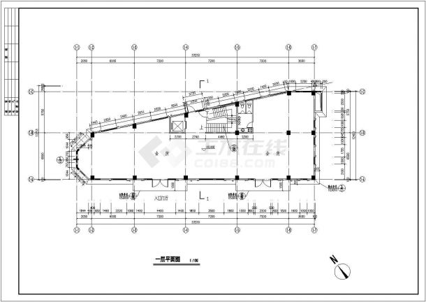 [上海]某二层高级会所建筑施工全套设计cad图-图一