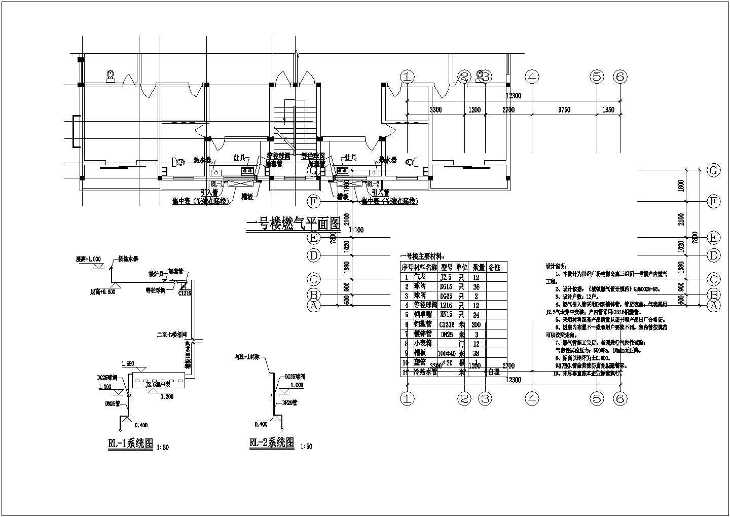 某天然气小区庭院建筑总平面设计施工方案CAD图纸