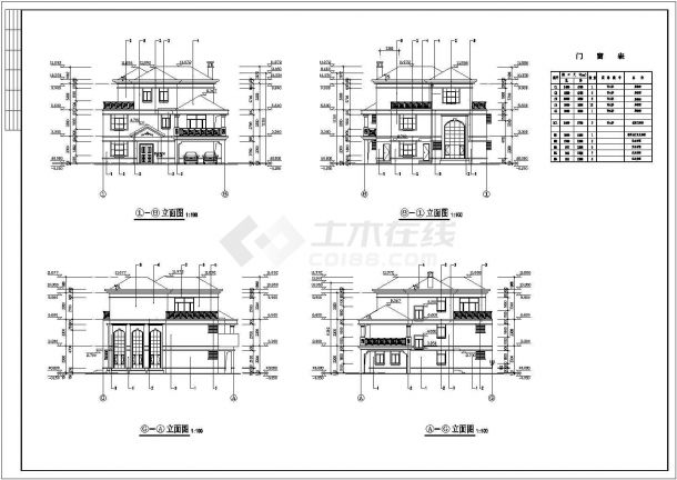 天津某小区480平米3层框混机构独立别墅全套建筑CAD设计图纸-图一