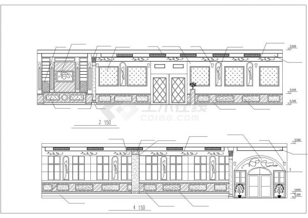 某大学城西餐厅全套设计施工方案CAD图纸-图二
