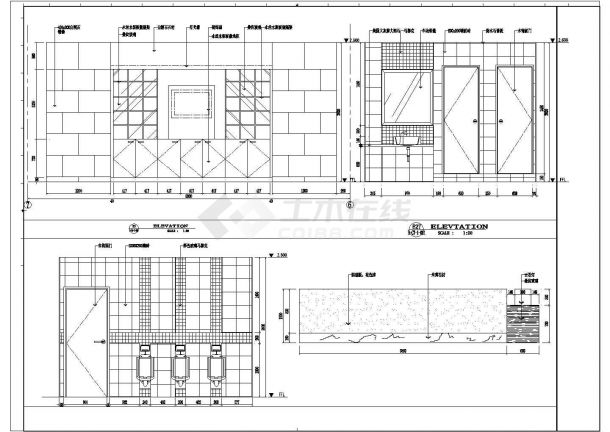 某大学城西餐厅平面布置设计施工方案CAD图纸-图一