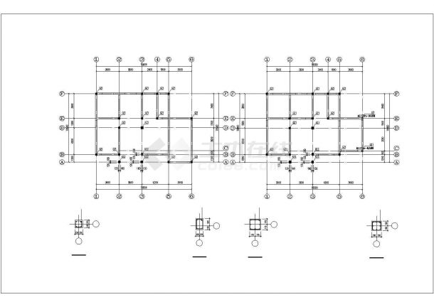 常熟市某村镇3层混合结构乡村别墅全套结构设计CAD图纸-图二
