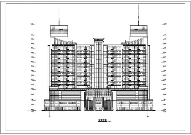 某五星级酒店建筑设计施工方案CAD图纸-图二