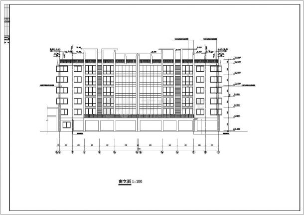 某临城农贸市场六层框架结构商业楼设计cad全套建筑施工图（含设计说明）-图一