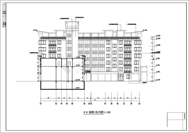 某临城农贸市场六层框架结构商业楼设计cad全套建筑施工图（含设计说明）-图二