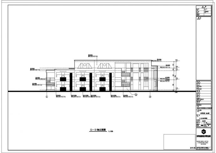 某地三层幼儿园建筑全套设计施工方案CAD图纸_图1