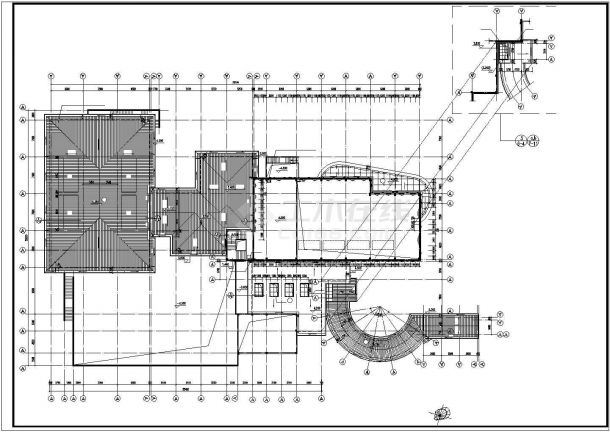75米乘以52米 地下1地上1+1夹层3225.25平米会所建筑施工CAD图【平立剖】-图一