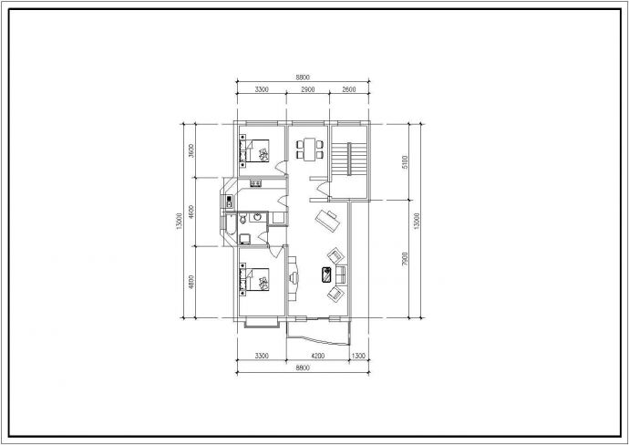 某地多层户型公寓式住宅楼全套建筑施工设计cad图_图1