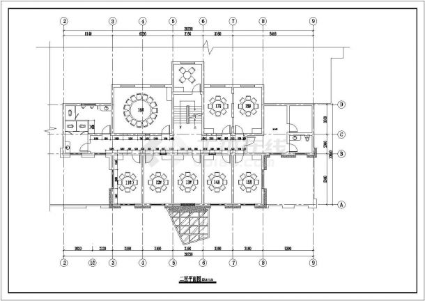松岭居某地中式餐馆装修设计CAD全套图纸-图一