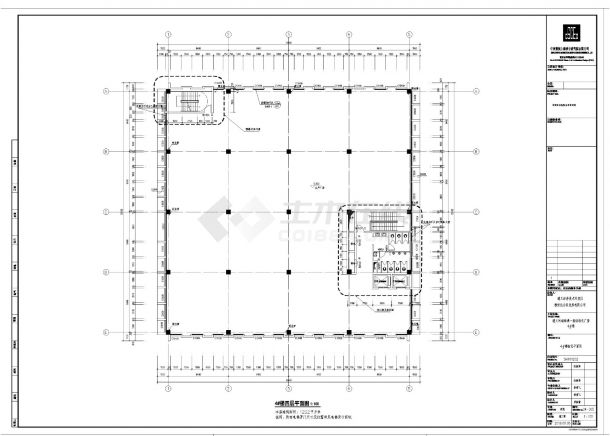 某市多层框架结构厂房建筑施工cad图纸-图一