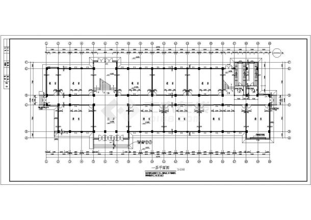 框架教学楼建筑设计全套CAD图纸-图一