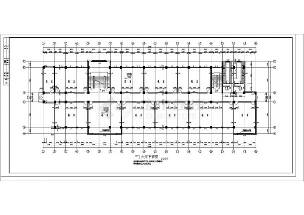 框架教学楼建筑设计全套CAD图纸-图二