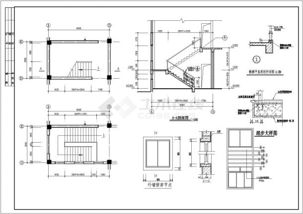 食堂设计_某公司两层食堂建筑施工CAD图-图二