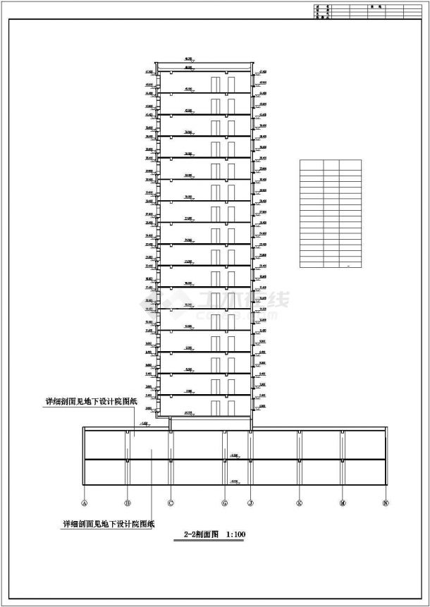 某小区占地505平米16层框剪结构住宅楼全套建筑设计CAD图纸-图一